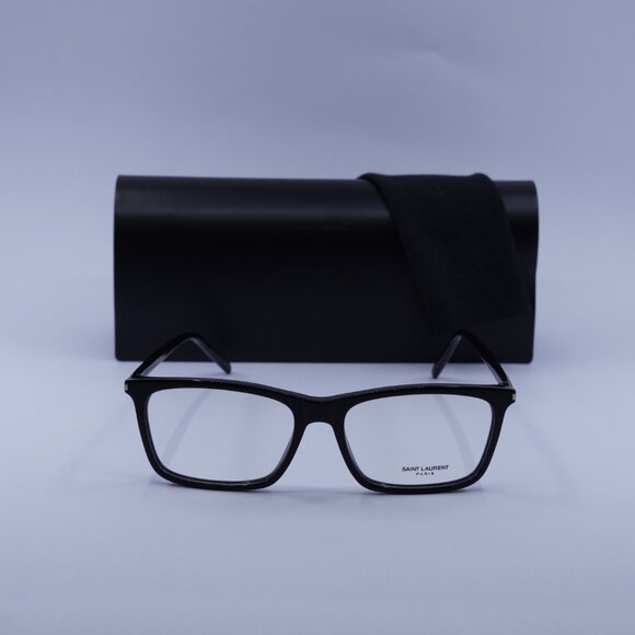 Saint Laurent SL296 001 Rectangle Eyeglasses 55mm - Black - Picture 3 of 10